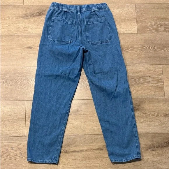 GAP Women's Medium Blue Straight-Leg Jeans with White Drawcord - Picture 3 of 5